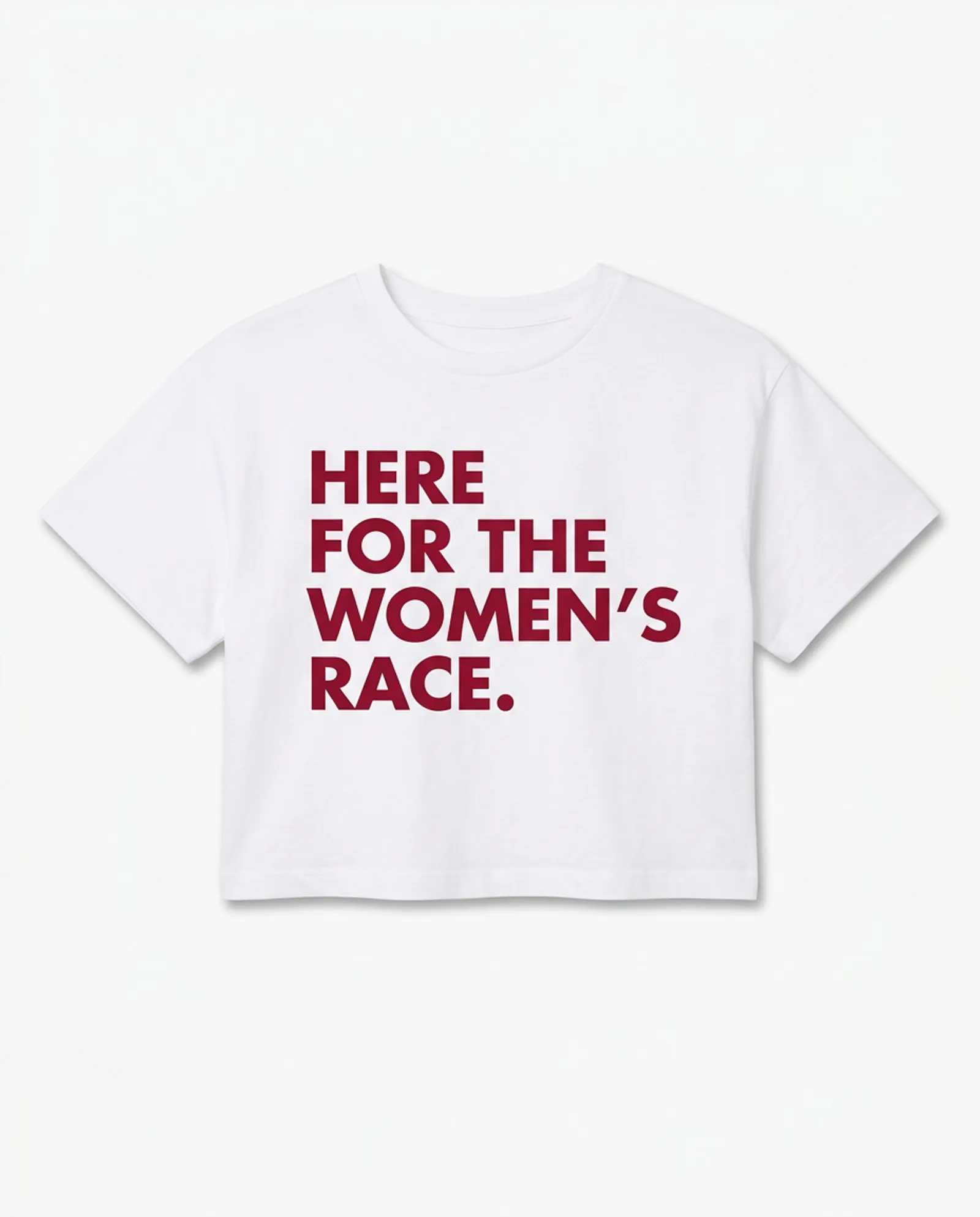 The Statement Crop in White / crimson