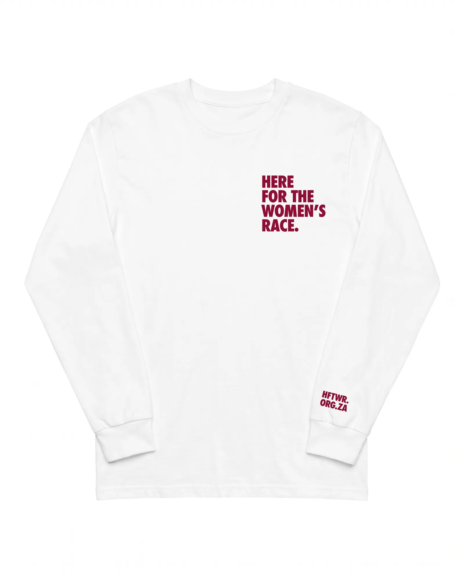 The Long Sleeve in White / crimson