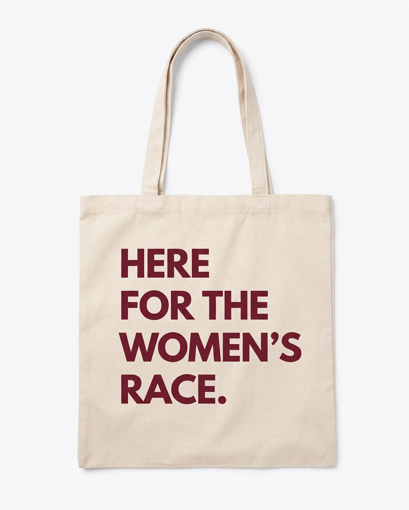 The Statement Tote in Natural canvas / burgundy
